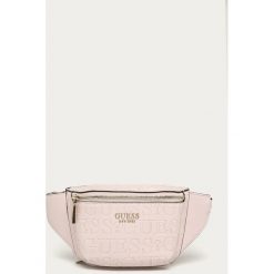 Guess Jeans - Nerka. Różowe nerki damskie Guess Jeans, w paski, z bawełny, małe, bez dodatków. Za 399,90 zł.