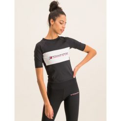 Koszulka techniczna Tommy Sport Tight Tee S10S100397. Czarne koszulki damskie polo Tommy Sport, s, bez wzorów, bez rękawów. W wyprzedaży za 129,00 zł.