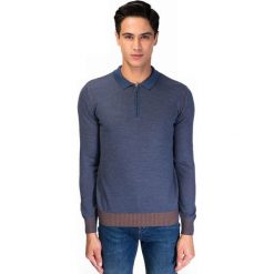 Sweter w kolorze niebieskim. Niebieskie swetry męskie GALVANNI, m, bez wzorów, z wełny, polo, bez kaptura. W wyprzedaży za 249,95 zł.