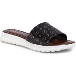 Klapki POLLINI - TA28042G0AQ1100D Nero/Vit.Mar. Czarne klapki damskie Pollini, bez wzorów, ze skóry ekologicznej, bez obcasa. W wyprzedaży za 349,00 zł.
