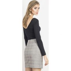 SPÓDNICA BIANCA. Spódniczki damskie ivon, w kratkę, z poliesteru, z podwyższonym stanem, krótkie, mini. Za 89,00 zł.