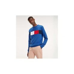 Bluzy Tommy Hilfiger MW0MW09713 LOGO. Niebieskie bluzy męskie TOMMY HILFIGER, s, bez wzorów, bez kołnierzyka, bez rękawów, bez kaptura. Za 391,71 zł.