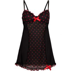 Bluzki, topy, tuniki: Koszulka „babydoll” + stringi (2 części) bonprix czarno-czerwony