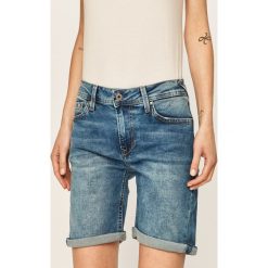 Pepe Jeans - Szorty jeansowe Poppy. Niebieskie szorty damskie Pepe Jeans, bez wzorów, z elastanu, casualowe. W wyprzedaży za 229,90 zł.