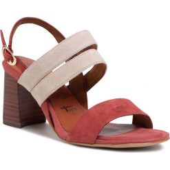 Sandały TAMARIS - 1-28317-24 Ruby/Ivory 534. Czerwone klapki damskie Tamaris, bez wzorów, ze skóry, bez obcasa, na obcasie. W wyprzedaży za 199,00 zł.