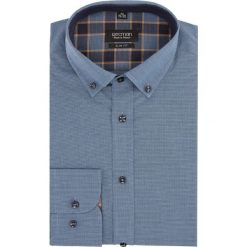 Koszula bexley 2328 długi rękaw slim fit niebieski. Niebieskie koszule męskie marki Recman, m, bez wzorów, bez kołnierzyka, z długim rękawem. Za 89,99 zł.