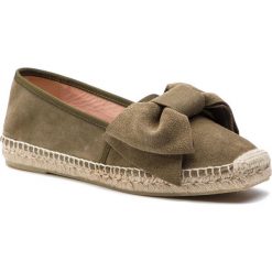 Espadryle POLLINI - SA10422G07RD0853 Kaki. Zielone espadryle damskie Pollini, ze skóry. W wyprzedaży za 369,00 zł.