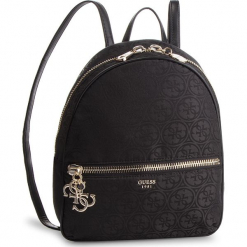 Plecak GUESS - HWJQ71 84330 BLACK. Czarne plecaki damskie Guess, z aplikacjami, z materiału. Za 599,00 zł.
