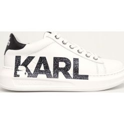 Karl Lagerfeld - Buty skórzane. Białe buty sportowe damskie KARL LAGERFELD, bez wzorów, ze skóry, sportowe. Za 799,90 zł.