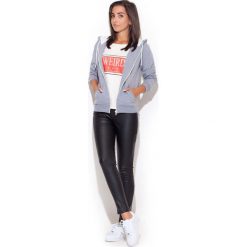Szara Damska Rozpinana Bluza z Kapturem. Szare bluzy damskie Molly.pl, s, bez wzorów, z dzianiny, długie. Za 147,90 zł.