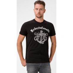 Roberto Cavalli Koszulka Czarny. Czarne podkoszulki męskie Roberto Cavalli, m, z nadrukiem, z bawełny, z krótkim rękawem. Za 676,95 zł.