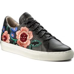 Sneakersy SKECHERS - Flor 48876/BLK Black. Czarne półbuty damskie Skechers, ze skóry. W wyprzedaży za 239,00 zł.