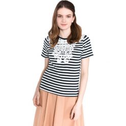 Vero Moda Mona Koszulka Czarny Niebieski. Niebieskie koszulki damskie l, w paski, z bawełny. Za 97,95 zł.