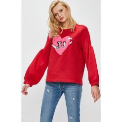 Trussardi Jeans - Bluza. Szare bluzy damskie marki Trussardi Jeans, l, z aplikacjami, z bawełny, bez kaptura. W wyprzedaży za 299,90 zł.