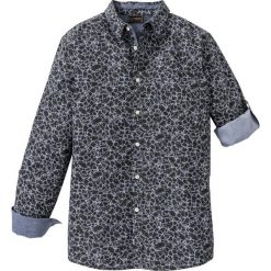 Koszula w kwiatowy deseń Slim Fit, długi rękaw bonprix srebrnoszaro-szary łupkowy w kwiatowy deseń. Szare koszule męskie bonprix, xl, z nadrukiem, bez kołnierzyka, z długim rękawem. Za 89,99 zł.