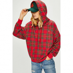 Levi's - Bluza. Czerwone bluzy damskie Levi's®, s, z nadrukiem, z bawełny, bez rękawów, z kapturem. W wyprzedaży za 159,90 zł.