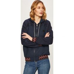 Desigual - Kurtka. Niebieskie kurtki damskie Desigual, s, bez wzorów, krótkie, z kapturem. W wyprzedaży za 399,90 zł.
