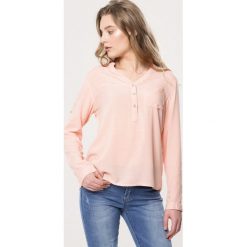 Pomarańczowa Koszula Fiber. Pomarańczowe bluzki damskie marki Born2be, xl, bez wzorów, bez kołnierzyka, bez rękawów. Za 49,99 zł.