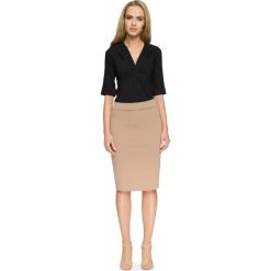 NICOLLE Klasyczna spódniczka ołówkowa - cappucino. Żółte spódniczki damskie Stylove, s, bez wzorów, z dzianiny, klasyczne, ołówkowe. Za 79,00 zł.