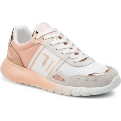 Sneakersy TRUSSARDI JEANS - 79A00441 W618. Różowe półbuty damskie Trussardi Jeans, na co dzień, bez wzorów, z jeansu, bez obcasa, na płaskiej podeszwie, bez zapięcia. W wyprzedaży za 329,00 zł.