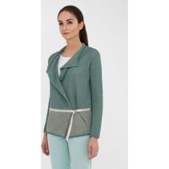 Kardigan w kolorze miętowym. Niebieskie kardigany damskie Far Far Fashion, Ryłko by Agnes&Paul, bez wzorów. W wyprzedaży za 69,95 zł.