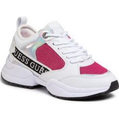 Sneakersy GUESS - Breeta FL5BRE FAB12 WHIU. Białe półbuty damskie Guess, ze skóry ekologicznej. Za 549,00 zł.