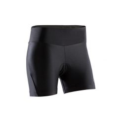 Szorty na rower MTB ST 100 damskie. Czarne szorty damskie marki ROCKRIDER, z elastanu. Za 29,99 zł.