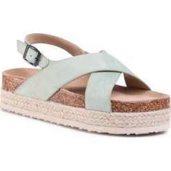 Espadryle BIG STAR - FF274A127 Mint. Zielone espadryle damskie BIG STAR, bez wzorów, ze skóry, bez obcasa. Za 119,00 zł.
