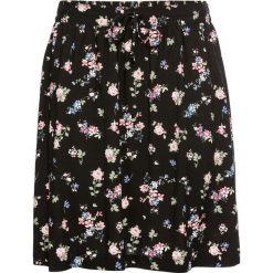 Spódnica w kwiaty bonprix czarny z nadrukiem. Czarne spódniczki damskie bonprix, z nadrukiem, krótkie, mini. Za 54,99 zł.