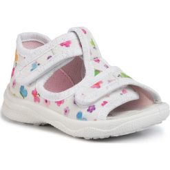 Sandały SUPERFIT - 6-00293-10 M Weiss. Białe sandały dziewczęce Superfit, ze skóry, bez zapięcia. Za 149,00 zł.