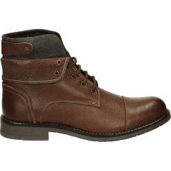 Botki męskie - JEM094 BROWN. Brązowe botki męskie Venezia, ze skóry. Za 229,00 zł.