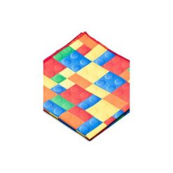 Poszetka BRICKS klocki. Różowe poszetki męskie marki HisOutfit, bez wzorów. Za 49,00 zł.
