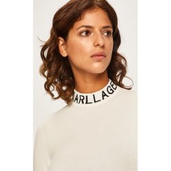 Karl Lagerfeld - Sweter. Białe swetry damskie KARL LAGERFELD, s, z aplikacjami, z bawełny, bez rękawów, bez kaptura. W wyprzedaży za 539,90 zł.