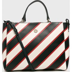 Tommy Hilfiger - Torebka. Szare torebki klasyczne damskie TOMMY HILFIGER, w paski, z materiału, duże. Za 699,90 zł.