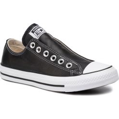 Trampki CONVERSE - Ctas Slip 167976C Black/White/Black. Czarne półbuty damskie Converse, z aplikacjami, ze skóry, bez zapięcia. W wyprzedaży za 229,00 zł.