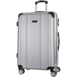 Walizka w kolorze srebrnym - 86 l. Szare walizki Travel One, z materiału. W wyprzedaży za 269,95 zł.