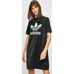 Adidas Originals - Sukienka. Czarne sukienki damskie adidas Originals, na co dzień, s, z nadrukiem, z poliesteru, casualowe, z okrągłym kołnierzem, bez rękawów, proste. Za 169,90 zł.