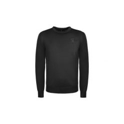 Swetry Roberto Cavalli ESM602 MQ030 / Paricolo doppio. Czarne swetry męskie Roberto Cavalli, xxl, bez wzorów, bez kołnierzyka, bez kaptura. Za 299,00 zł.