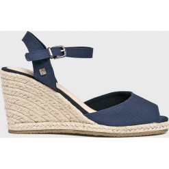 Big Star - Espadryle. Niebieskie koturny damskie BIG STAR, bez wzorów, ze skóry, bez obcasa, na obcasie. W wyprzedaży za 79,90 zł.