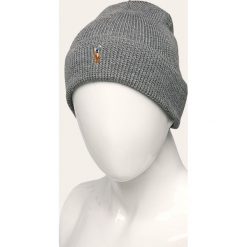 Polo Ralph Lauren - Czapka i szalik. Szare czapki męskie Polo Ralph Lauren, bez wzorów, z wełny. W wyprzedaży za 359,90 zł.