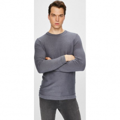 Selected - Sweter. Szare swetry męskie Selected, s, bez wzorów, z bawełny, z okrągłym kołnierzem, bez kaptura. W wyprzedaży za 69,90 zł.