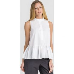 BLUZKA TWINSET. Białe bluzki damskie Twinset, bez wzorów, z elastanu, z okrągłym kołnierzem, bez rękawów. Za 398,30 zł.