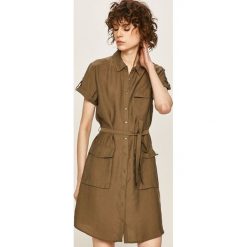 Answear - Sukienka. Sukienki damskie ANSWEAR, na co dzień, s, bez wzorów, z tkaniny, casualowe, bez kołnierzyka, z krótkim rękawem, krótkie, mini, proste. W wyprzedaży za 89,90 zł.