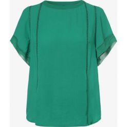 Marc Cain Collections - Bluzka damska, niebieski. Niebieskie bluzki damskie Marc Cain Collections, bez wzorów, z materiału, bez kołnierzyka, bez rękawów. Za 799,95 zł.