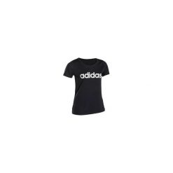 Koszulka dziewczęca czarna z logo adidas. Czarne bluzki dziewczęce Adidas, bez wzorów, z poliesteru, bez kołnierzyka, bez rękawów, bez kaptura. Za 79,99 zł.