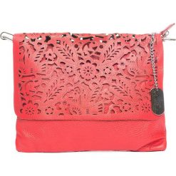 Torebki klasyczne damskie: Skórzana torebka w kolorze czerwonym – 27 x 22 x 1 cm