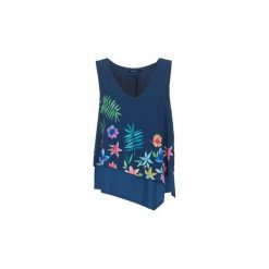 Topy na ramiączkach / T-shirty bez rękawów Desigual BEADO. Niebieskie topy damskie Desigual, l. Za 194,25 zł.