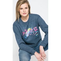 Pepe Jeans - Bluza. Niebieskie bluzy damskie Pepe Jeans, s, z nadrukiem, z bawełny, bez rękawów, bez kaptura. W wyprzedaży za 129,90 zł.