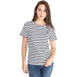 Scotch & Soda Koszulka Czarny Biały. Czarne koszulki damskie Scotch & Soda, l, w paski, z bawełny, bez kołnierzyka, z krótkim rękawem. Za 176,95 zł.