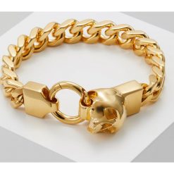 Northskull MEDIUS SKULL CHAIN BRACELET Bransoletka goldcoloured. Żółte bransoletki męskie marki Northskull. Za 949,00 zł.